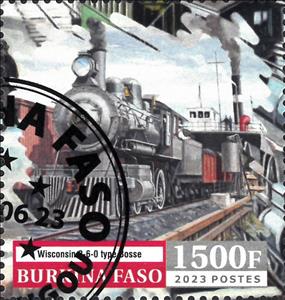 Stamp, Locomotives, Burkina Faso,  , Locomotives, Railways