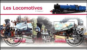 Mini Sheet, Locomotives, Burkina Faso,  , Locomotives, Railways
