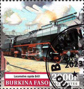 Stamp, Locomotives, Burkina Faso,  , Locomotives, Railways