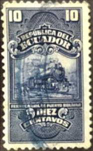 Stamp, Ferrocarril Puerto Bolivar, Ecuador,  , Locomotives, Railways
