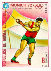 Stamp, Hammer Throw, Equatorial Guinea,  , Athletes, Hammer Throw, Olympic Games, Sports