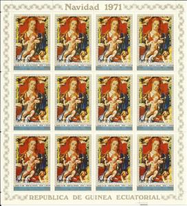 Full Pane, Virgin and Child by Albrecht Dürer, Equatorial Guinea,  , Art, Christmas, Paintings, Religion