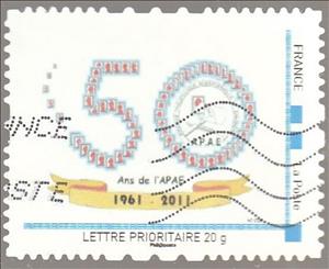 Stamp, APAE 50 years, France,  , Anniversaries and Jubilees
