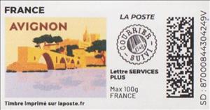 Stamp, Avignon. Redesign without laposte logo; courrier suivi, France,  , Bridges, Townscapes / City Views