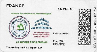 Stamp, Federation Francais du Milieu Montagnard FFMM, France,  , Mountains, Organizations