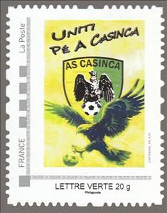 Stamp, Football Club. Uniti pe a Casinca, France,  , Football (Soccer), Sports, Sports Clubs