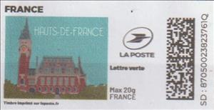 Stamp, Hauts-de-France. Redesign with laposte logo, France,  , Buildings, Government Buildings