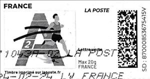 Stamp, Letter A Athletics. Redesign without Laposte logo, France,  , Athletics, Letters (Alphabet), Running, Sports