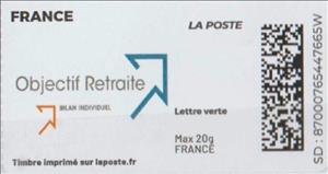 Stamp, Objectif Retraite. Redesign. no laposte logo, France,  , Finance