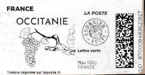 Occitanie without laposte logo. Courrier suivi