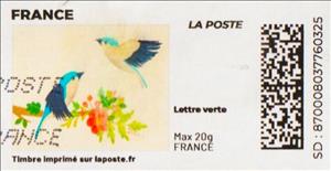 Stamp, Spring. Birds Nesting. Cream/yellow Background. Redesign, France,  , Animals (Fauna), Birds, Spring