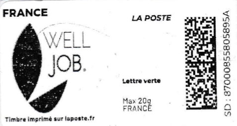 Stamp, Well Job. Redesign without laposte logo, France,  , Employment agencies, Logos