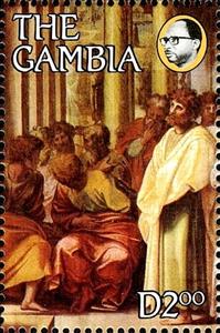 Stamp, St. Paul Preaching, Gambia,  , Paintings, Religion