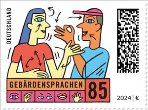 Stamp, Sign Language, Germany, Federal Republic,  , Disabled, Hands, Languages