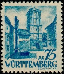 Stamp, City Gate of Wangen, Germany, French Occupation of Wurttemberg,  , Buildings, Gates, Townscapes / City Views