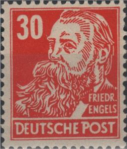 Stamp, Friedrich Engels (1820-1895), Germany, Soviet Occupation (General Issues),  , Communism, Famous People, Men, Revolutionaries