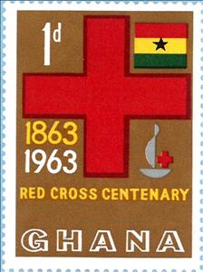 Stamp, Red Cross, Centenary Emblem and Flag, Ghana,  , Anniversaries and Jubilees, Flags, Omnibus Issues, Red Cross and Red Crescent