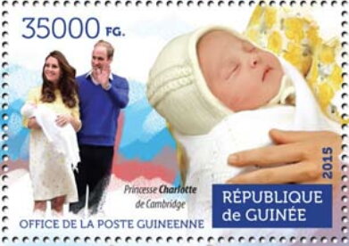Princess Charlotte of Cambridge with her fathers