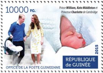 Princess Charlotte of Cambridge with her fathers