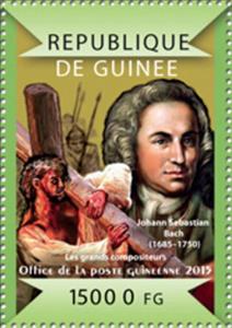 Stamp, St Matthew Passion by Johann Sebastian Bach, Guinea,  , Composers, Religion