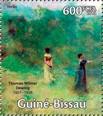 Stamp, American Impressionism, Guinea-Bissau,  , Painters, Paintings