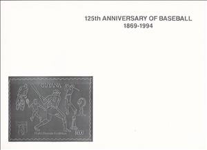 Souvenir Sheet, 125 Years of Baseball (1994), Guyana,  , Baseball