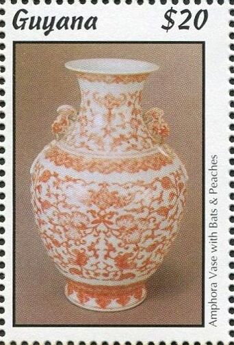 Amphora Vase with Bats and Peaches