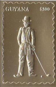 Stamp, Charles Spencer Chaplin (1889–1977) as a Tramp, Guyana,  , Actors, Famous People