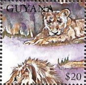 Stamp, Cub and Head of Lion, Guyana,  , Biblical Accounts, Religion