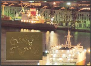 Souvenir Sheet, Dog, Bear, Rabbit, Puma, Butterfly, Triceratops, Guyana,  , Bears, Butterflies and Moths, Cougars, Dinosaurs, Dogs, Ships, Wild Cats