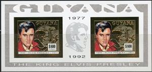 Mini Sheet, E. Presley (1935–1977), American Rock Singer and Guitarist, Guyana,  , Actors, Composers, Elvis Presley, Entertainers, Famous People, Music, Musicians, Singers