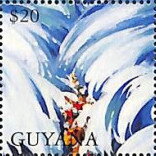 Stamp, Egyptian Army Engulfed by Sea, Guyana,  , Biblical Accounts, Religion
