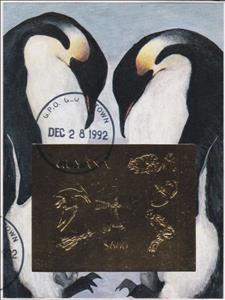 Souvenir Sheet, Emperor Penguins, Giant Gliders, Pterosaurs, Windmill, Butt…, Guyana,  , Animals (Fauna), Birds, Penguins, Sea Life
