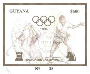 Souvenir Sheet, Golf and Tennis, Guyana,  , Golf, Olympic Games, Sports, Tennis