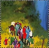 Stamp, Israelites and Water to Right, Guyana,  , Biblical Accounts, Religion