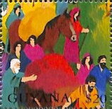 Stamp, Israelites with Cart, Guyana,  , Biblical Accounts, Religion