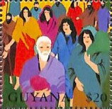 Israelites with Old Man and Woman Carrying Pack