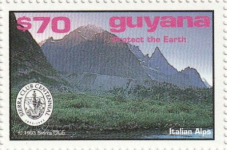 Stamp, Italian Alps and Meadow, Guyana,  , Landscapes