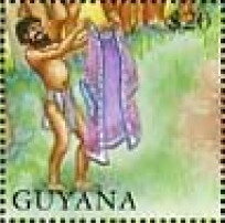 Stamp, Joseph's Brother with Coat, Guyana,  , Biblical Accounts, Religion