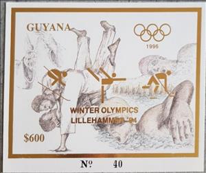 Souvenir Sheet, Judo and Swimming, Guyana,  , Judo, Olympic Games, Sports, Swimming