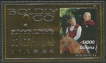 Souvenir Sheet, Kirk and Picard, Guyana,  , film, Star Trek