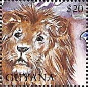 Stamp, Lion, Guyana,  , Biblical Accounts, Religion