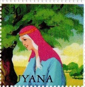 Stamp, Noemi and Tree, Guyana,  , Biblical Accounts, Religion