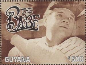 Stamp, Photomontage, Guyana,  , Baseball, Famous People, Sports