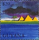 Stamp, Pyramids, Guyana,  , Biblical Accounts, Religion