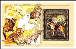 Souvenir Sheet, Rusty Cat (Prionailurus Rubiginosus), Harrier, Guyana,  , Animals (Fauna), Dogs, Mammals, Paintings
