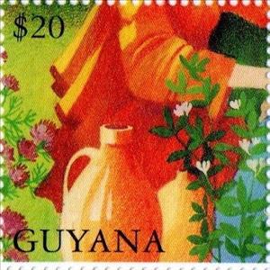 Stamp, Ruth's Robe and Two Amphoras, Guyana,  , Biblical Accounts, Religion
