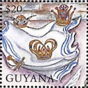 Stamp, Three Crowns, Guyana,  , Biblical Accounts, Religion