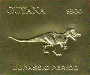 Stamp, Tyrannosaurus to the Right, Guyana,  , Animals (Fauna), Dinosaurs, Philatelic Exhibitions, Prehistoric Animals, Prehistory, Reptiles