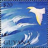 Stamp, Yellow and White Dove, Guyana,  , Biblical Accounts, Religion